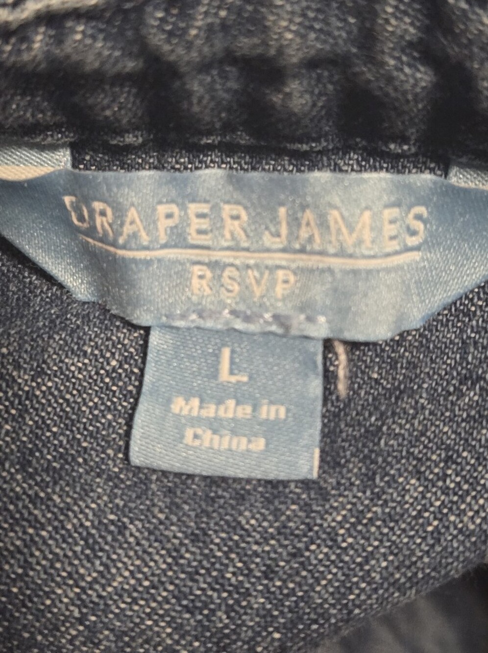 Draper James Chambray Cotton Long Sleeve Ruffle Front Mini Prairie Dress Large - Picture 6 of 8